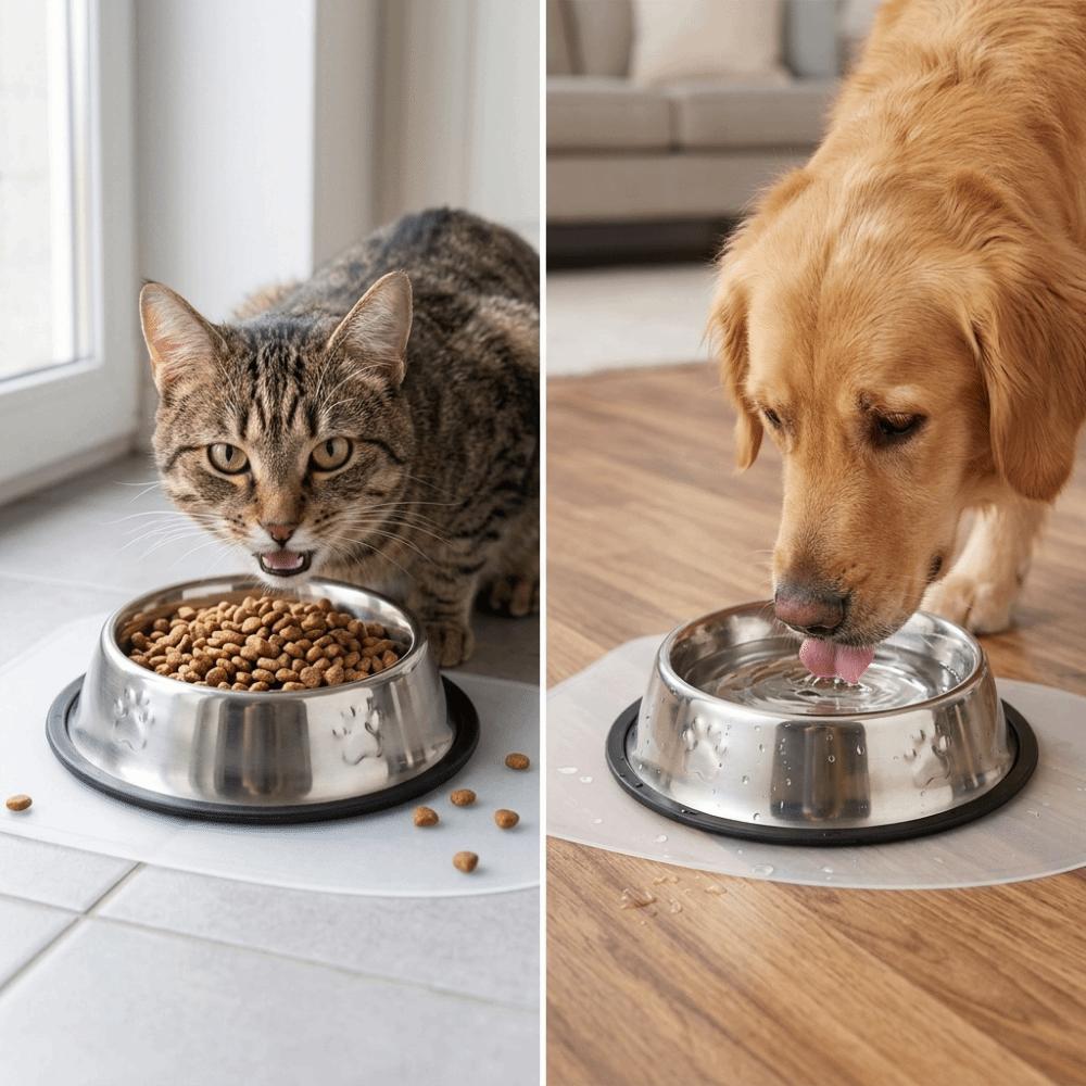Anti-tip Dog Feeder Rustproof Pet Drinking Bowl Smooth Surface Pet Dinner Bowl  Pet Dining Use
