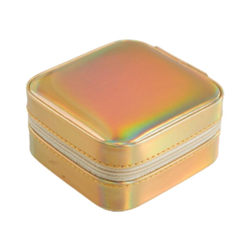 Classic Leather Jewelry Box With Mirror For Earrings And Rings Storage