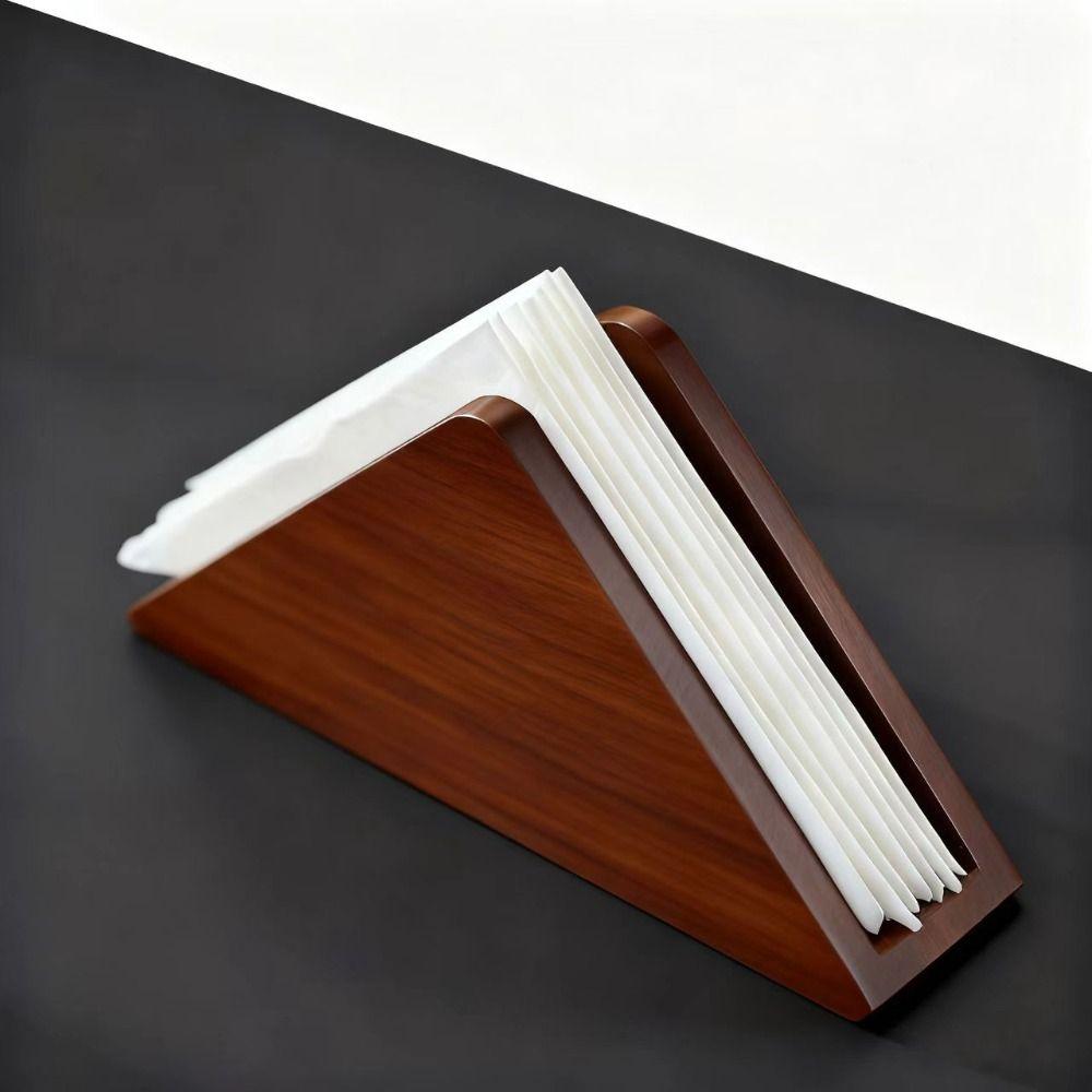 Elegant Wooden Tissue Holder Non-slip Bottom Wood Tissue Dispenser  Commercial Use