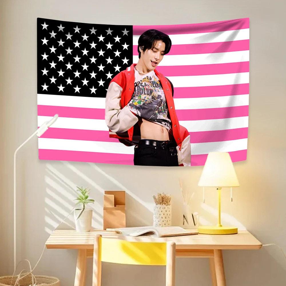 Kpop Idol Jake Flag Tapestry Art Poster Wall Hanging Home Bedroom Decor