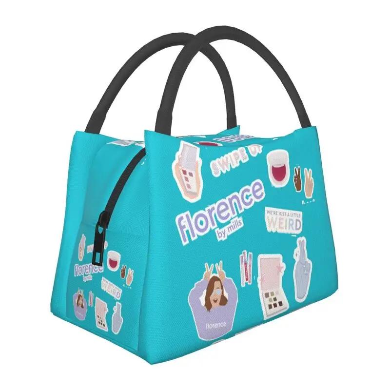 Пользовательские помады Florence By Mills Lunch Bag Женщины Cooler Теплый изолированный Lunch Box для пикника Кемпинга Работа Путешествия