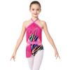 Kids Rhinestone Tassel Latin Dance Competition Bodysuit Halter Sleeveless Crisscross Back Side Cutout Jumpsuit for Stage Show