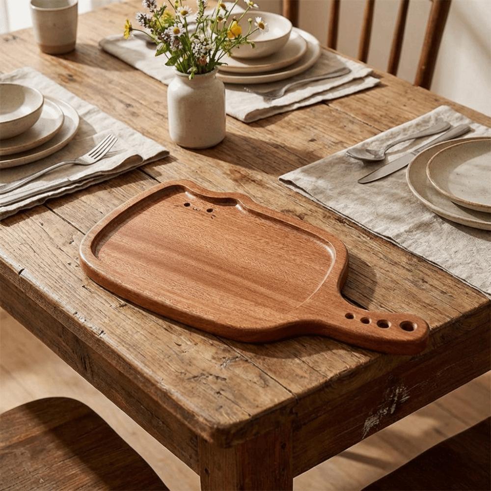 Solid Wood Ebony Wood Cutting Board Thickened Kitty Shape Steak Tray Fruit Chopping Board  Kitchen