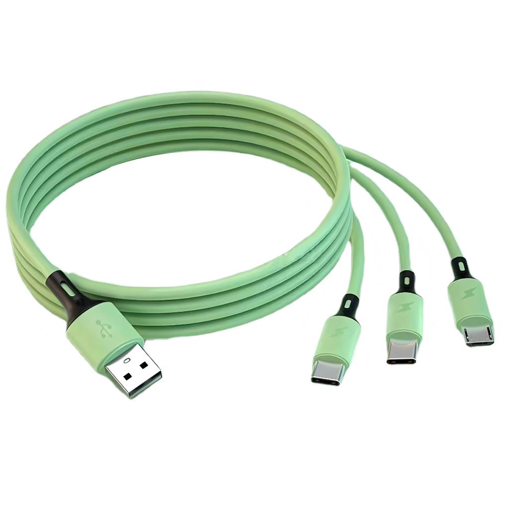 2.4A Max 3 In 1 USB Cable Fast Charging Lightning Cable For iPhone Type C Mobile Phone Charge Cable For Xiaomi Samsung USB Micro