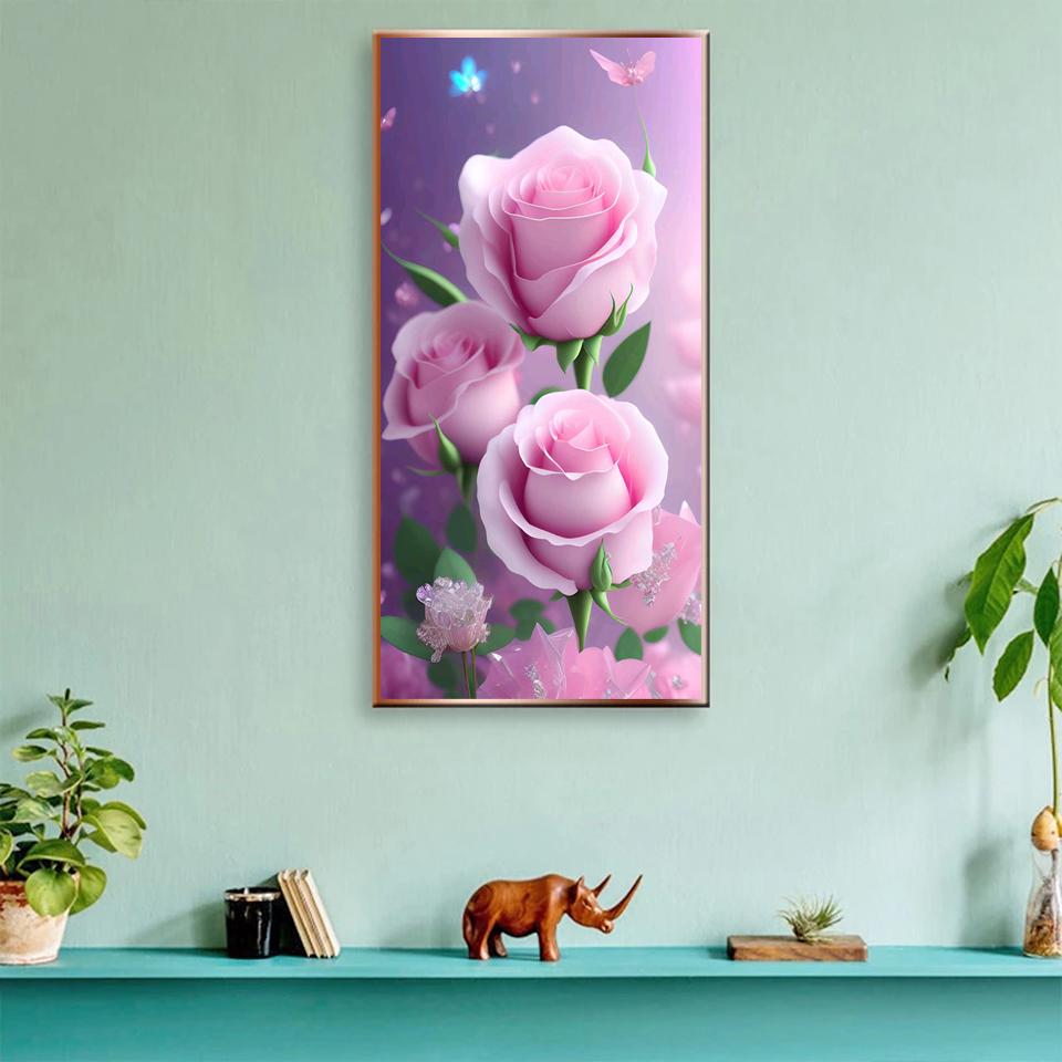 Красочная роза 5D алмазная живопись картина полная квадратная круглая мозаика со стразами цветы вышивка крестиком Diy Настенный декор вышивка