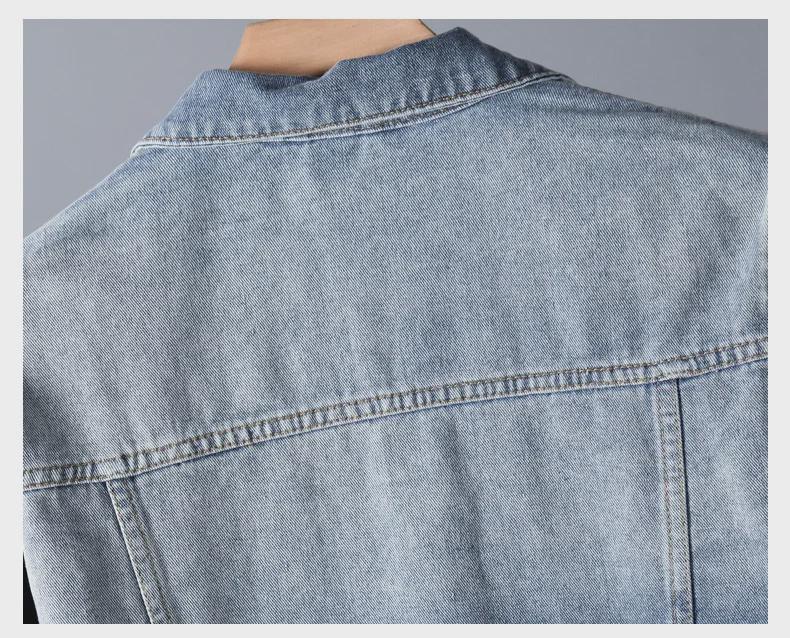 Мужская модная джинсовая куртка свободного кроя - коллекция весна/осень 2023 г., большой размер, высокое качество