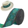 1 Roll 7.7 Yard 3.3cm Ethnic Style Ribbon Green Woven Ribbon  DIY Clothing Accessories