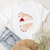 Women Tshirts Short Sleeve Nail Art Fingernail Ladies Fashion Casual Summer Clothes Female Tee Graphic T-shirt Clothing