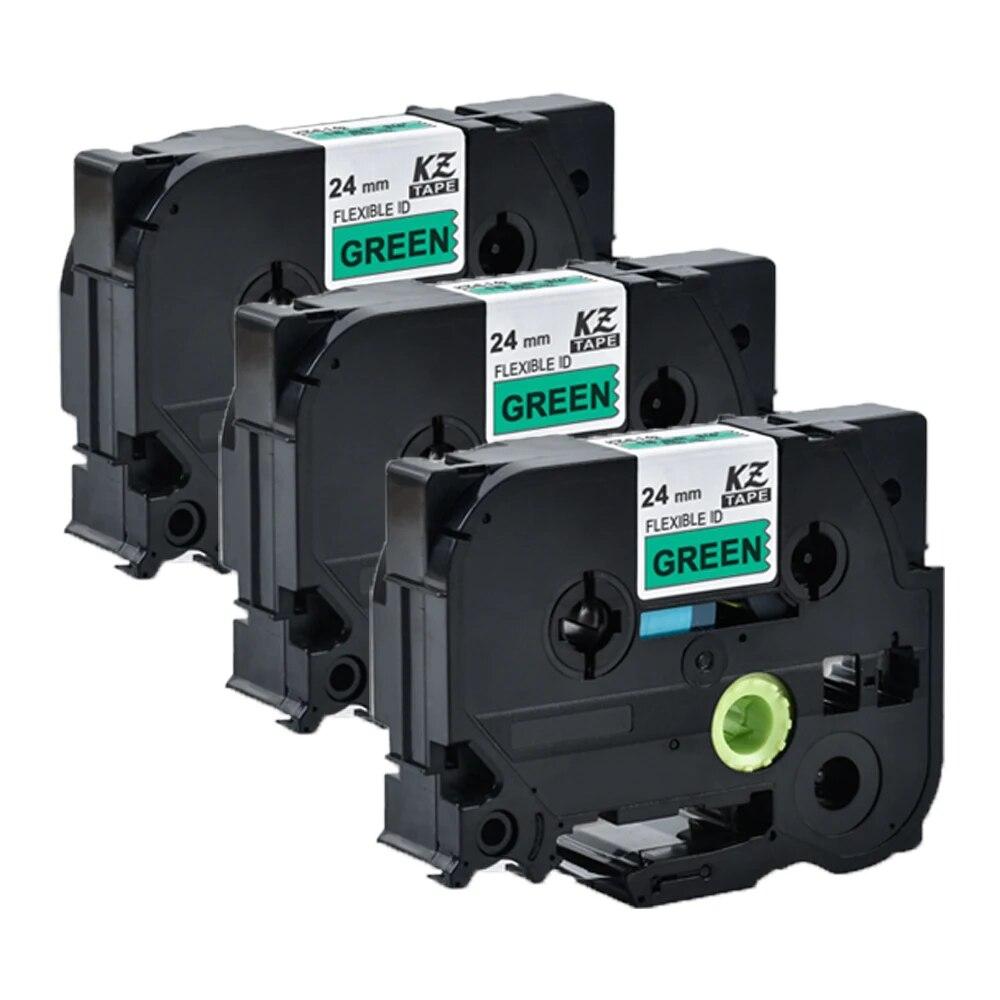 3Packs 24mm Flexible Label Tape TZe-FX251 Black On White Label Ribbon Compatible for Brother P-touch Printer Label Tapes FX151