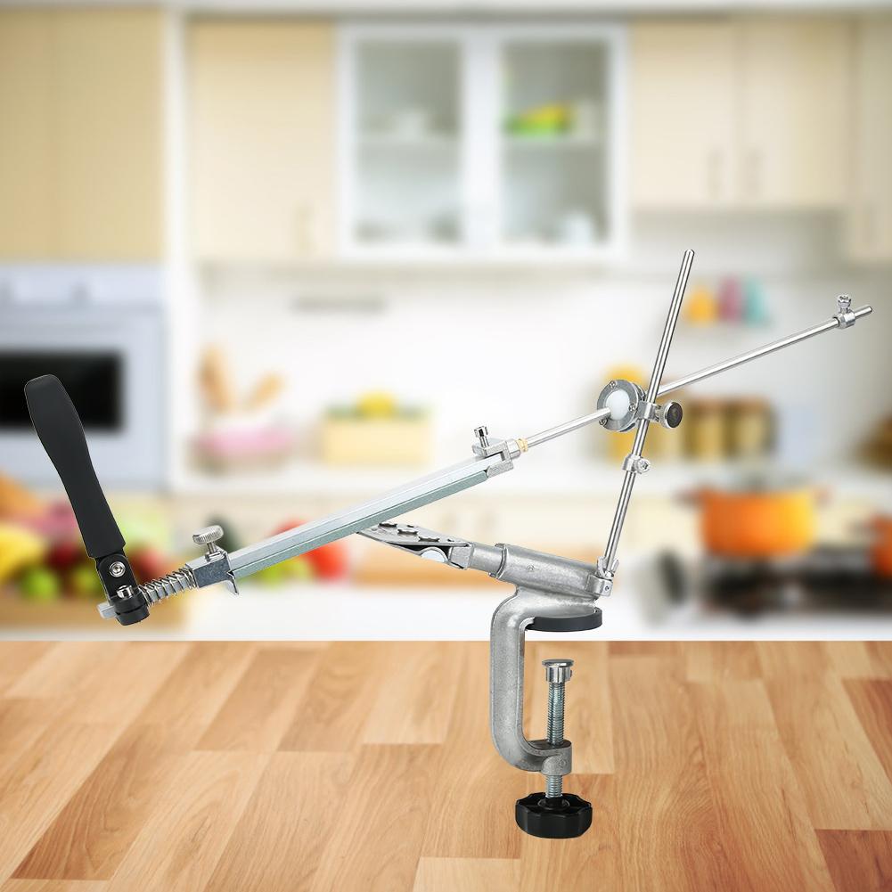 Точилка для ножей с фиксированным углом, двусторонний кронштейн для кухонной точилки с 4 точильными камнями