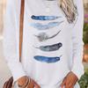 Womens Casual Print Crew Neck Long Sleeve T-Shirt Polyester Printing Perfect for Spring and Fall Seasons