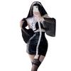 Sister Sexy Leather Style Cosplay Open Chest Nun Cross Extreme Babydoll Erotic Erotic See Through Saint Pastor Missionary Church Choir Cute Sleeve