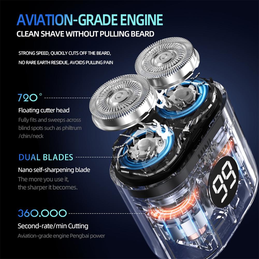 Mini Electric Shaver Pocket Size Electric Shaver for Men Rechargeable Wet & Dry Portable Powerful Waterproof Electric Razor