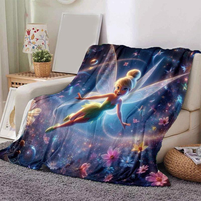 1pc Tinker Bell Printing Blanket - Soft, All-Season Throw for Office Blanket, Car, Travel