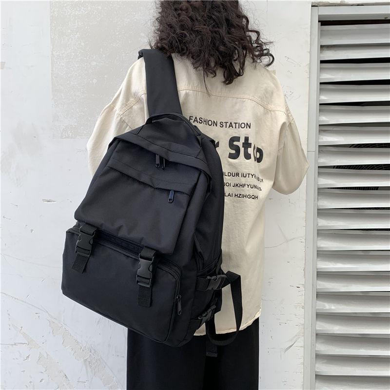 IELGY Schoolbag Female Korean Version High School Students Large Capacity Harajuku Style Tooling Bag Backpack Male