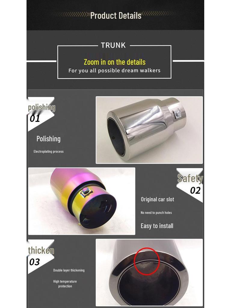 Нержавеющая сталь Выхлопная труба для Toyota Prado, Reiz, Compass, Lexus ES300, ASX