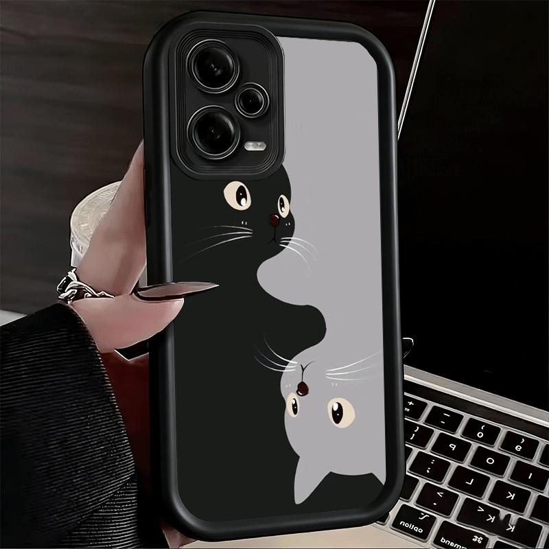 Чехол для телефона Xiaomi Redmi Note 15 14 13 Pro Plus Черный Кот Мультяшный Милый Чехол 12S 11 11S 11T 5G 14S Мягкий Силикон Funda
