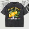 Amalfi Coast Italia Design Snow Wash T-Shirt Mens Summer Comfortable Short Sleeve Loose Unisex Cotton Tops Trendy Top