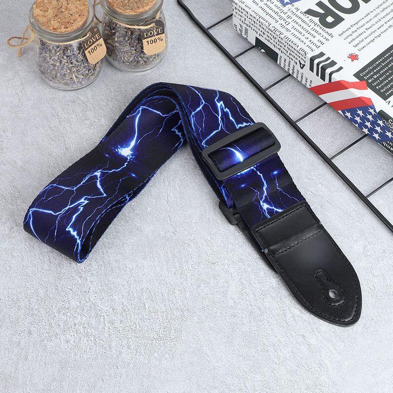 Регулируемый кожаный и тканевый гитарный ремень в этническом стиле с различными узорами для акустических и бас-гитар