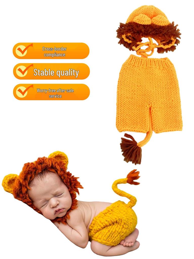 Костюм Малыша Короля Льва: Оранжевый костюм льва с реквизитом для детской фотографии