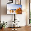 FITUEYES TV Stand Wall Mounted TV Stand Height Adjustable Rack Rotatable Black TT307001MB 3 Tier Type