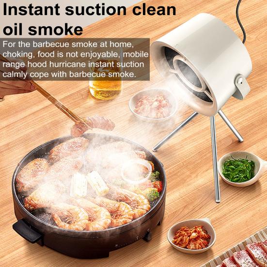 Kitchen Exhaust Fan Indoor Desktop Cooker Hood with 3 Speeds Small Apartment Ventilation for Electric Cookers BBQ