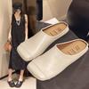 Skirt One Pedal Pig Retro Baotou Half Slippers Women's Shoes Muller Spring and Summer Mori Evening Shoes 2025 Nose Match