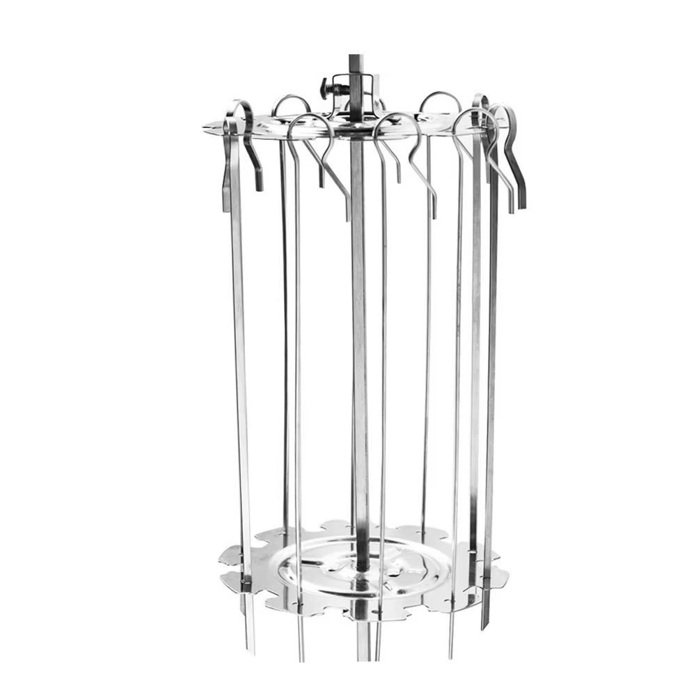 Stainless Steel Rotating Barbecue Grill Heat-Resistant BBQ Rotating Cage Outdoor Cooking