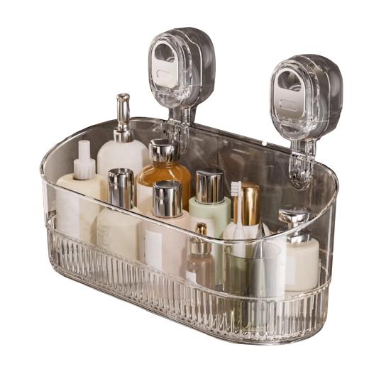 Стеллаж для хранения Большой вместимости Сильный несущий Легко устанавливается Без сверления Присоска для ванной