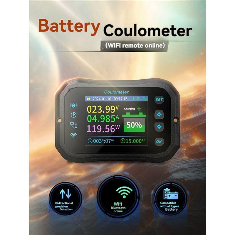 Practical-KM140F Wifi Coulomb Meter 400A Volt-Ammeter Power RV Battery Capacity Tester Monito For All Batteries