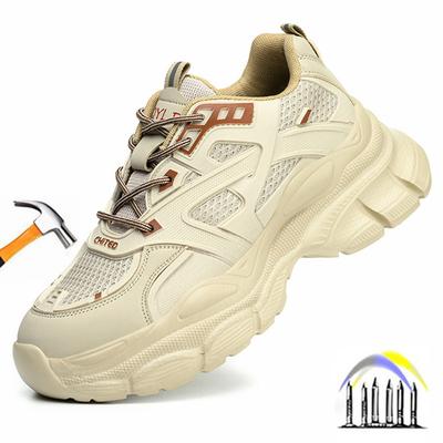 Модная защитная обувь для женщин, удобные рабочие кроссовки, промышленные защитные рабочие ботинки со стальным подноском, легкая летняя рабочая обувь