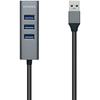 AISENS A106-0507 ХАБ USB 3.0, Type A/M-4xtype A/H, Серый, 10 см