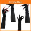 Halloween Long Vampire Claw Gloves With Fake Nails For Cosplay Costume Party
