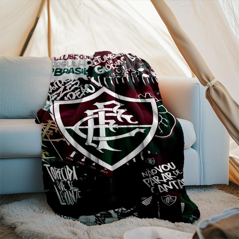 1PC Flumi-nense Football Crest Printed Soft Flannel Blanket Throw for Adult Bedroom Living Room Sofa Camping Travel Fan gifts Christmas Gifts