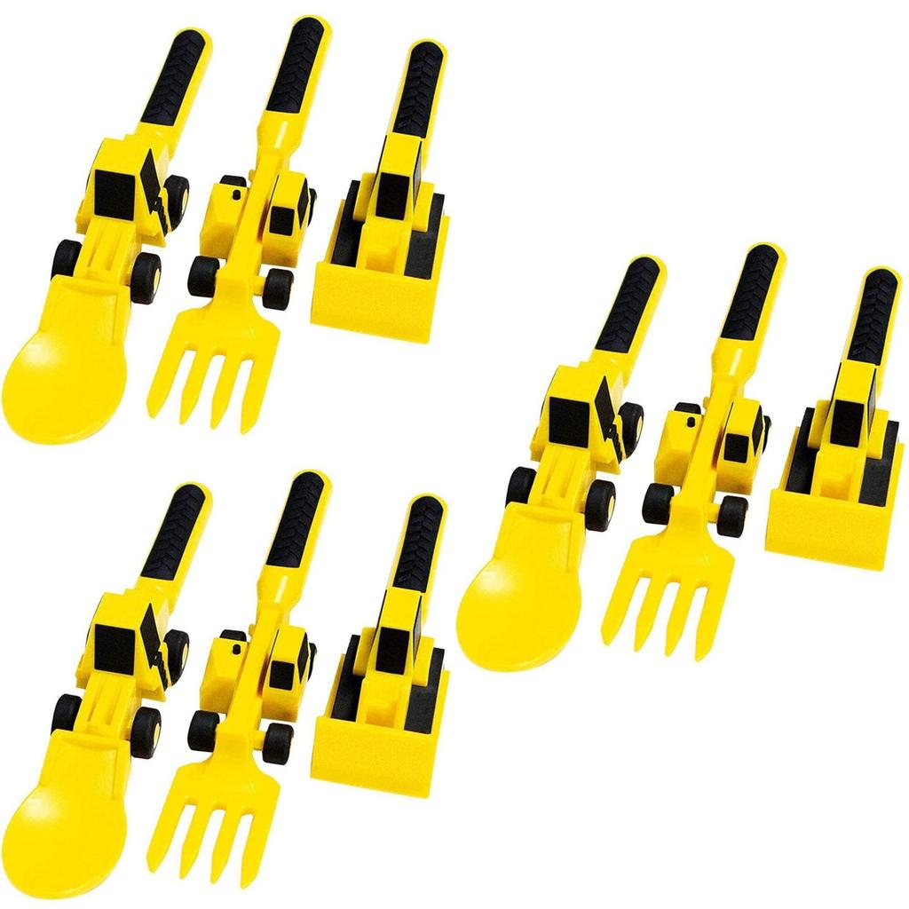 Набор столовых приборов Dinneractive на строительную тематику для детей Вилка-трактор и ложка-погрузчик