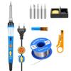 Soldering Iron Kit, [Upgraded] 60W Adjustable Temperature Welding Tool with ON-Off Switch Flux Paste 220V 110V