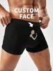 Men's Customized Photo Funny Photo Boxer Briefs, Elastic Soft Comfortable Personalized Underwear, Ideal Gift for Boyfriend/Husband