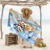 Bluey Family Adventure Customizable Name Beach Towel Super Soft & Absorbent