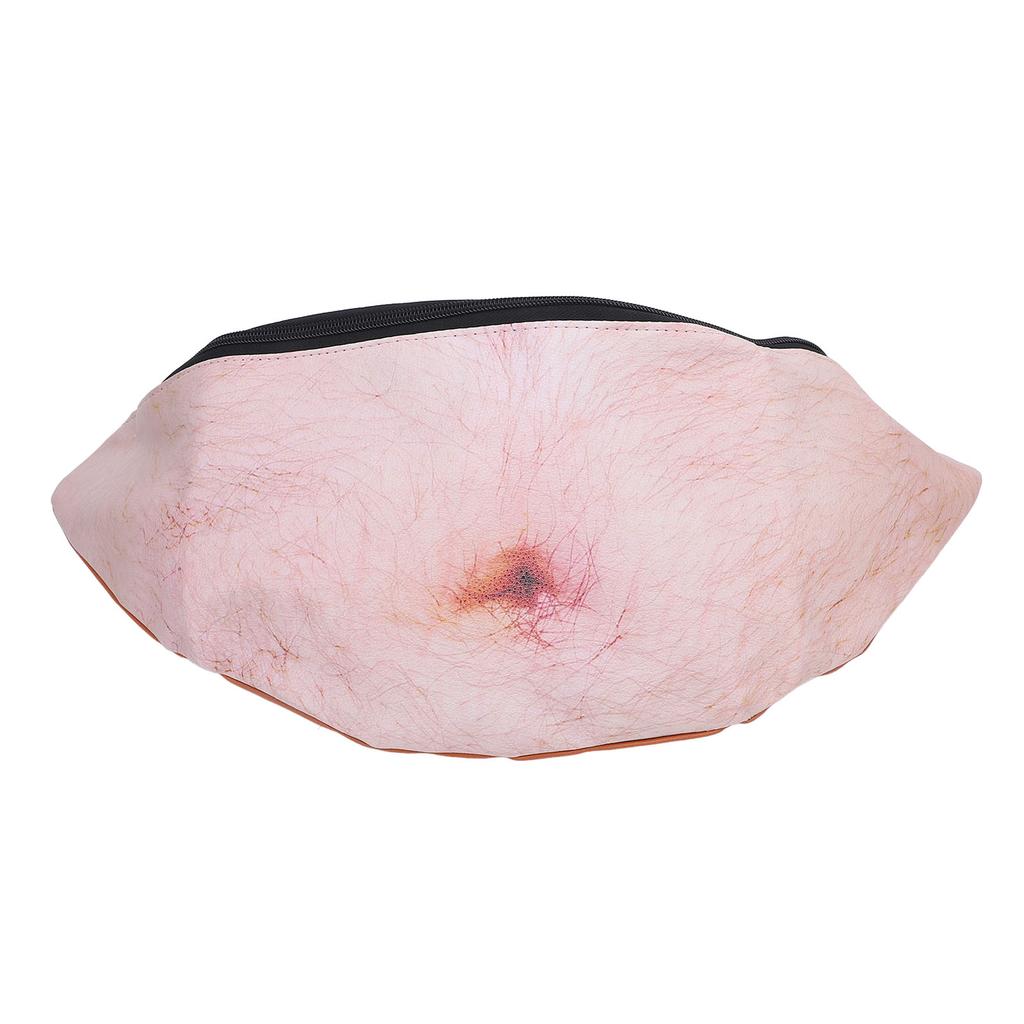 3D Dad Beer Belly Fanny Pack Large Capacity Realistic Zipper PU Dad Waist Pocket Funny Bag