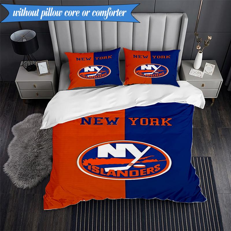 3PCS Islanders Hockey Pride Bedding Set,Including 1pc Duvet Cover And 2pcs Pillowcases Perfect for Bedroom, Dormitory, Fan Christmas gift