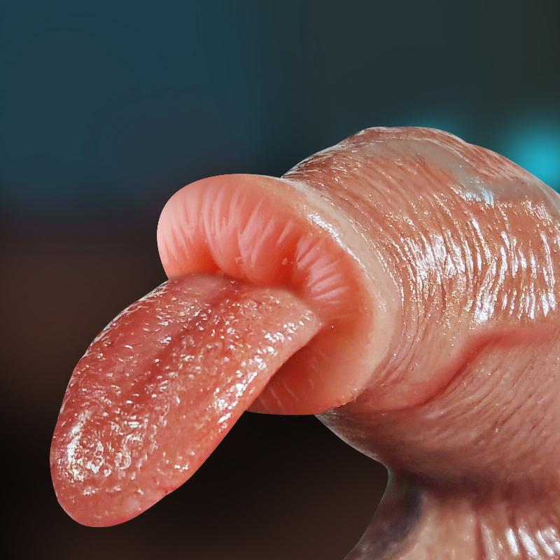 Пульт Дистанционного Управления Фаллоимитатор Пенис Женская Мастурбация Лесбийские Секс-Игрушки Масштабирование Нагрев Вибратор Жидкий Силикон Настоящие Вены Облизывание Языка Клитор Пинч Мяч