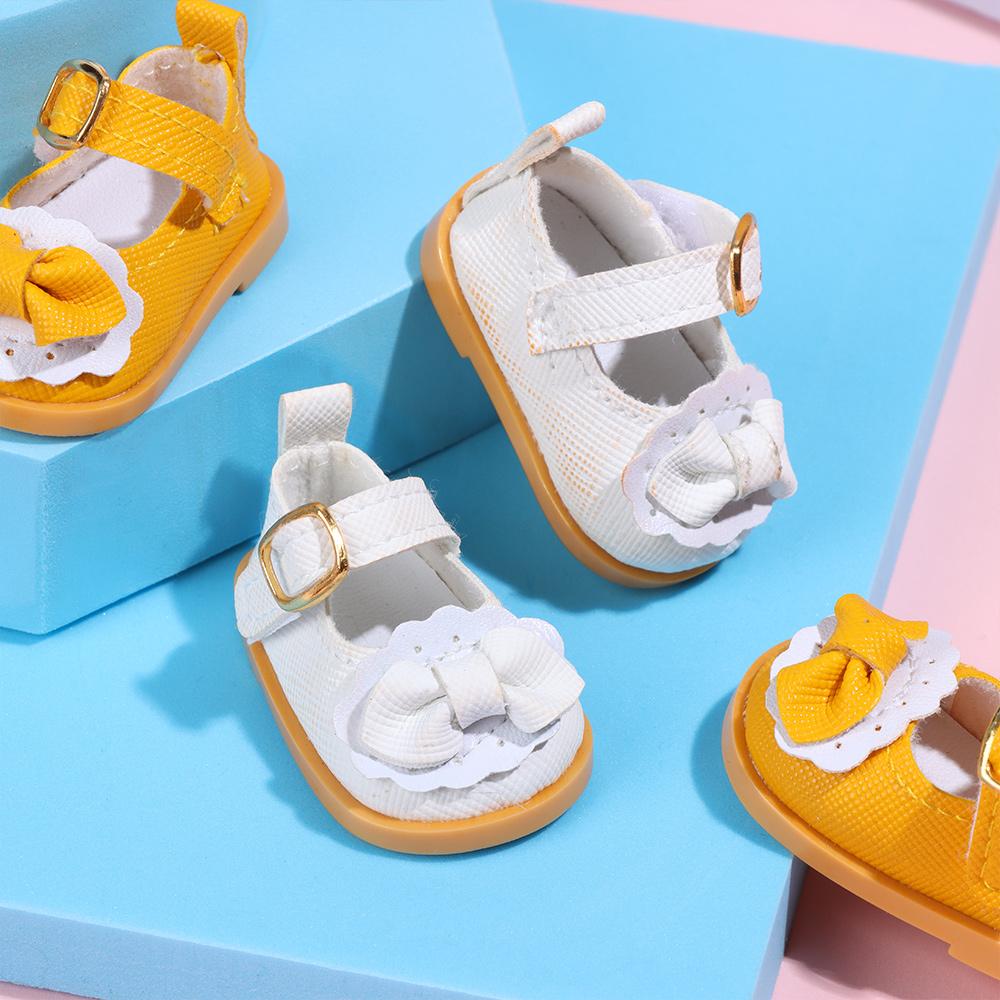Handmade Toys Doll Accessories Mini Clothes Casual Shoes Doll Shoes 14 Inches Doll Bow Leather