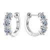 Luxury Moissanite Korean Retro Sterling Silver Ear Hoop Clip Earrings