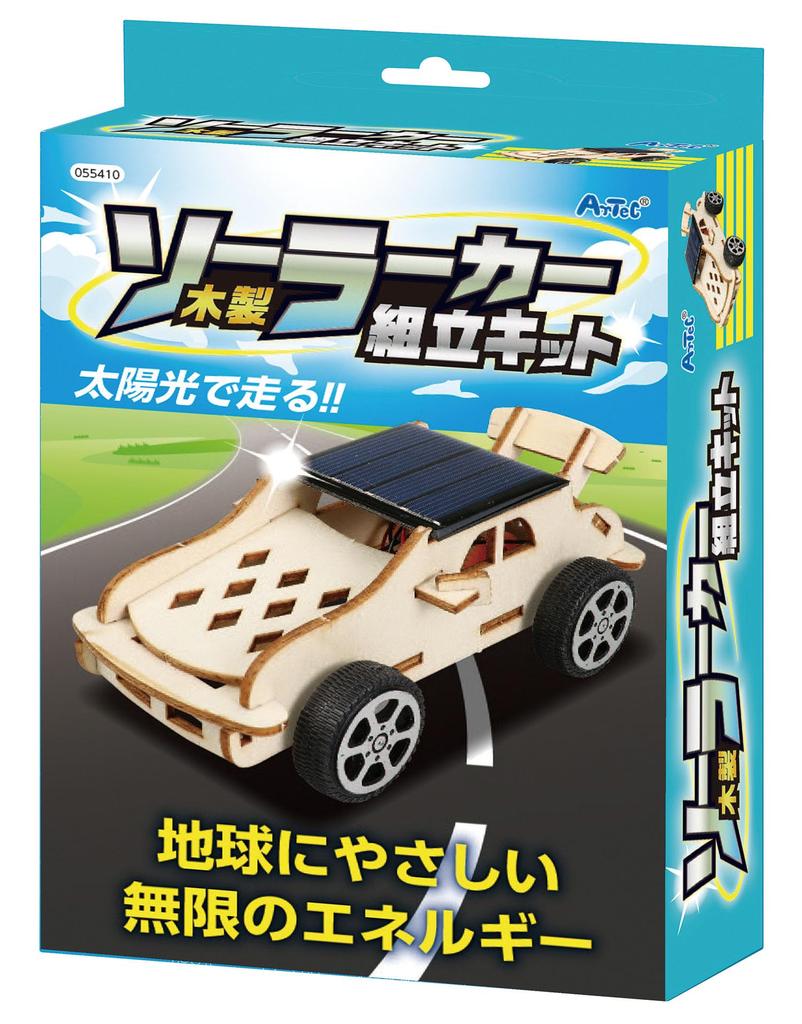 Artec Wooden Solar Car Assembly Kit Science Summer Vacation Elementary School Student - Project, Experiment, (55410)