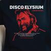 Рубашка детектива Disco Elysium, Подарок фанату Кима Кицураги, Футболка с Парабеллумом на восходе солнца, Подарок для геймеров, Футболка с цитатой навыка «Порог боли»