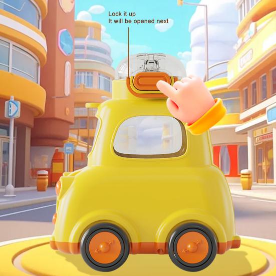 Kids Car Water Bottle with Straw Strap 600ml BPA-Free Leak-proof Straw Cup