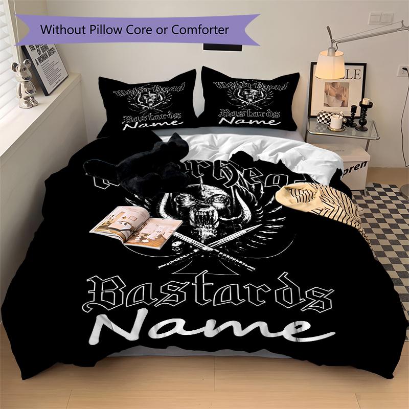 Custom Textile Motorhead Anniversary Bedding 3 Piece Set HD Print Duvet Cover Pillowcases for Teens Adult Bedroom Decoration