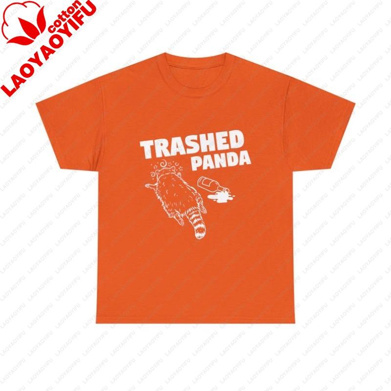 Funny Trashed Panda Racoon Gets Drunk Trashed Panda TShirt Drunken Raccoon Style Graphic Tee Women Clothing Graphic T Shirts