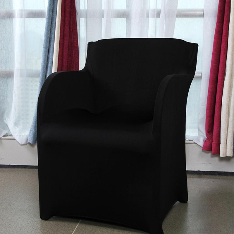 Stretch Polyester Wedding Chair Covers With Armrests For Plastic Chairs Event Banquet Decoration Slipcovers
