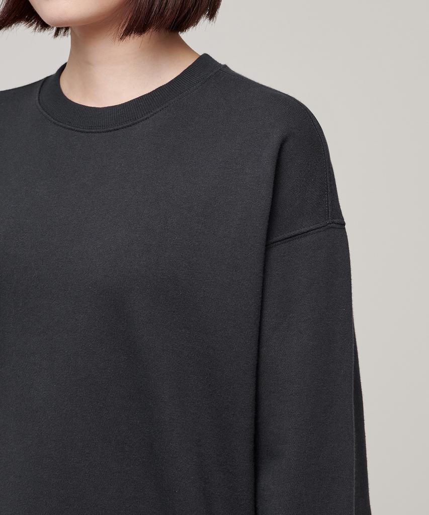 MUSINSA STANDARD WOMAN Women'S Semi-Oversized Sweatshirt [Dark Gray]